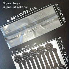 50pcs Polka Dot Frosted Biscuit Gift Bag With Self adhesive Sticker