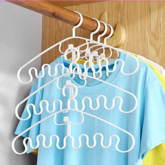Wave Shape Clothes Rack Underwear Storage Hanger - Set of 10