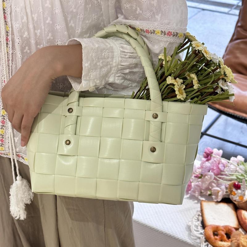 Hand Woven Waterproof Portable Vegetable Basket Picnic Handbag