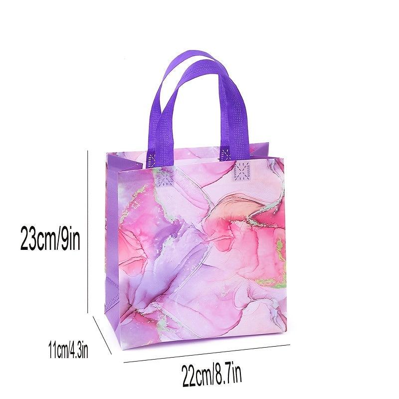 4pcs Reusable Marble Tote Bags for Grocery and Parties