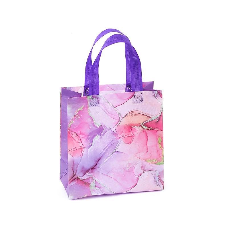 4pcs Reusable Marble Tote Bags for Grocery and Parties