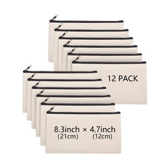 Canvas Zipper Pouch DIY Craft Bag Makeup Travel Toiletry Bag