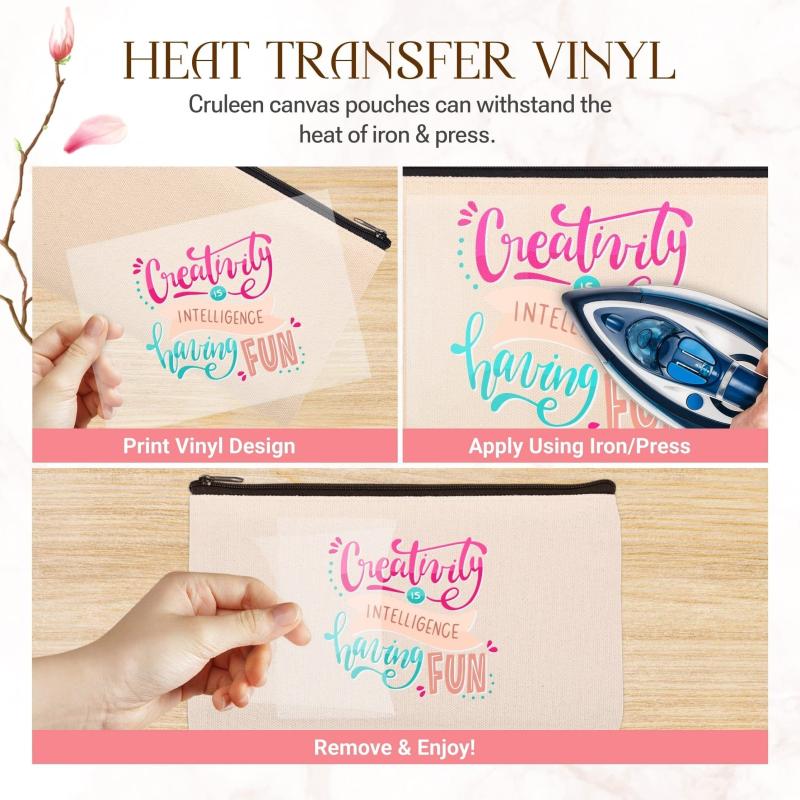 Canvas Zipper Pouch DIY Craft Bag Makeup Travel Toiletry Bag