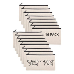 Canvas Zipper Pouch DIY Craft Bag Makeup Travel Toiletry Bag