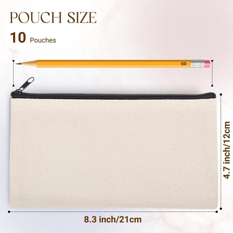 Canvas Zipper Pouch DIY Craft Bag Makeup Travel Toiletry Bag