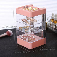 3-Layer Powder Puff Jewelry Storage Box