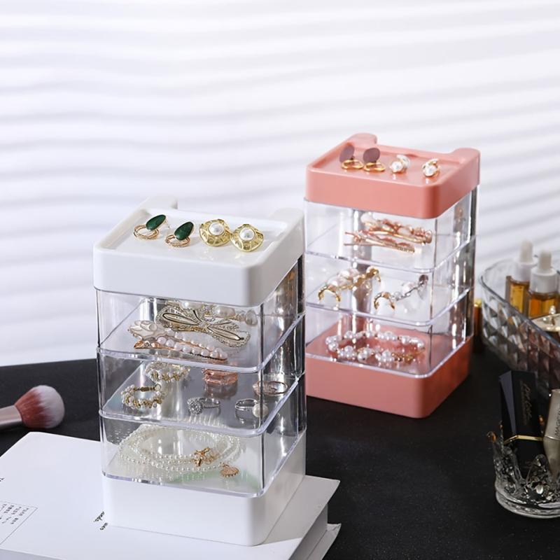 3-Layer Powder Puff Jewelry Storage Box