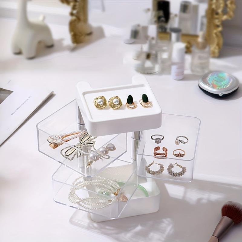 3-Layer Powder Puff Jewelry Storage Box