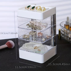 3-Layer Powder Puff Jewelry Storage Box