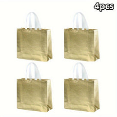4pcs Laser Non-woven Colorful Laminated Gift Bags for Parties