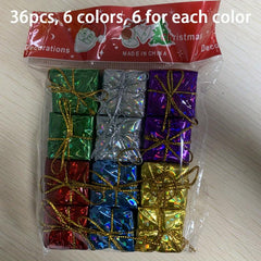 36pcs Mini Christmas Ornaments Xmas Tree Decor Gift Boxes Pendant