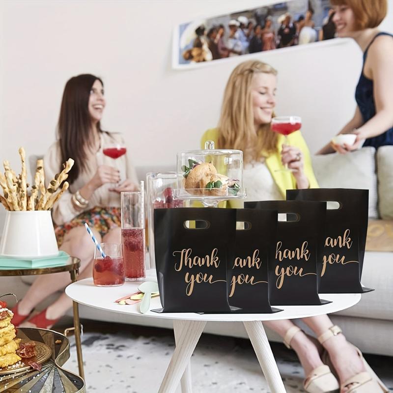 100pcs Thank You Merchandise Bag Retail Shopping Bag Gift Party