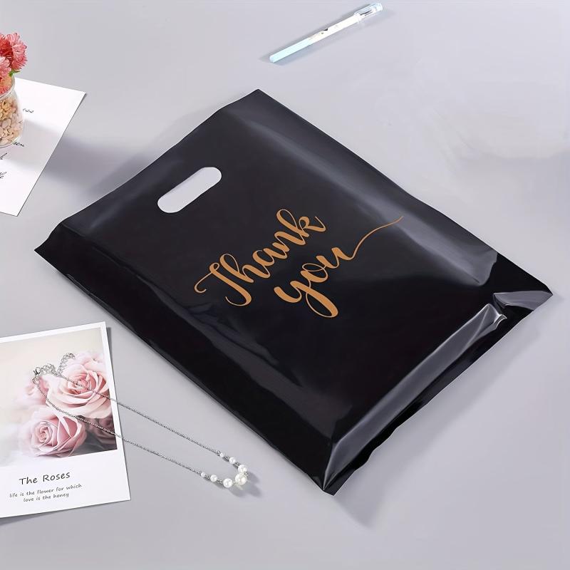 100pcs Thank You Merchandise Bag Retail Shopping Bag Gift Party