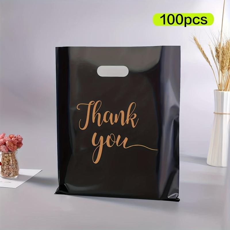 100pcs Thank You Merchandise Bag Retail Shopping Bag Gift Party