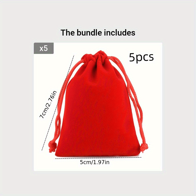 5pcs Linen Gift Bags Drawstring Storage Bags Burlap Bag