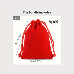 5pcs Linen Gift Bags Drawstring Storage Bags Burlap Bag