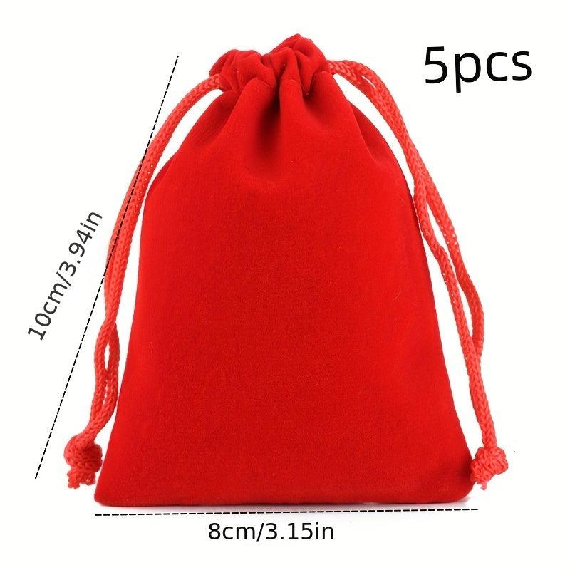 5pcs Linen Gift Bags Drawstring Storage Bags Burlap Bag