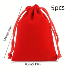 5pcs Linen Gift Bags Drawstring Storage Bags Burlap Bag