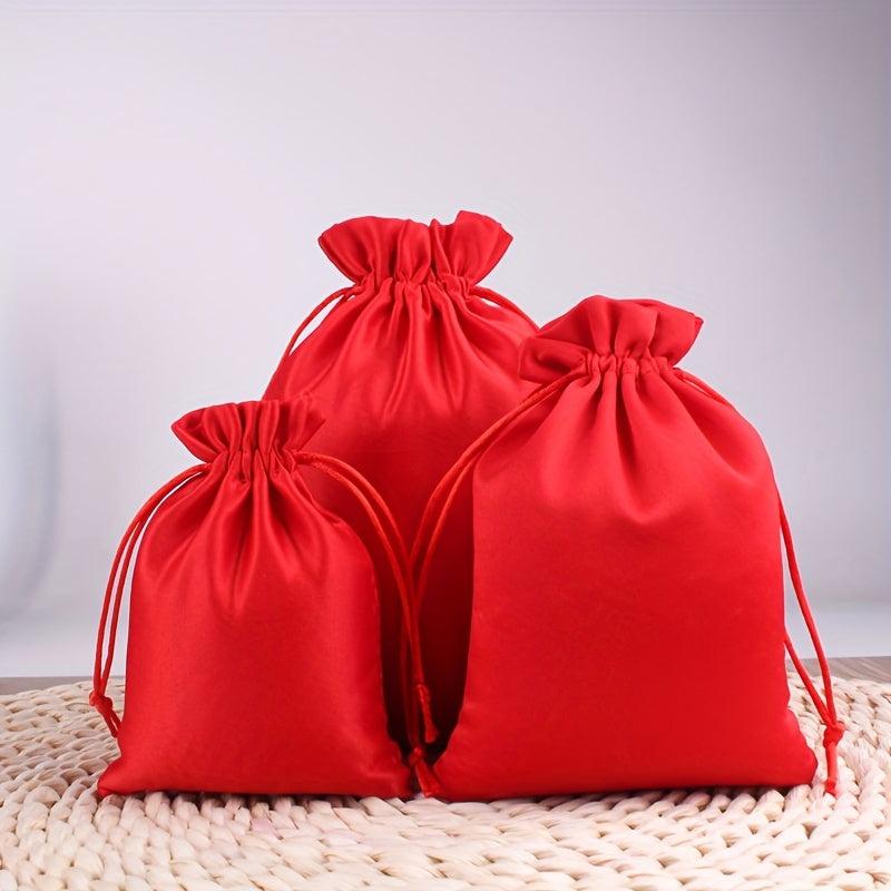 5pcs Linen Gift Bags Drawstring Storage Bags Burlap Bag