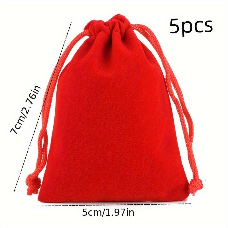 5pcs Linen Gift Bags Drawstring Storage Bags Burlap Bag