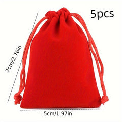 5pcs Linen Gift Bags Drawstring Storage Bags Burlap Bag