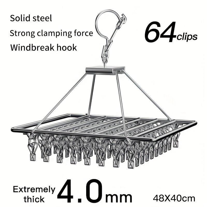 Foldable Stainless Steel Clothes Rack for Home Balcony and Clothing Stores