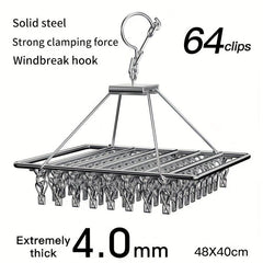 Foldable Stainless Steel Clothes Rack for Home Balcony and Clothing Stores