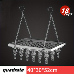 Foldable Stainless Steel Clothes Rack for Home Balcony and Clothing Stores