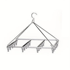 Foldable Stainless Steel Clothes Rack for Home Balcony and Clothing Stores