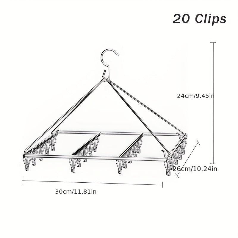Foldable Stainless Steel Clothes Rack for Home Balcony and Clothing Stores