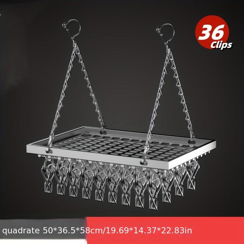 Foldable Stainless Steel Clothes Rack for Home Balcony and Clothing Stores