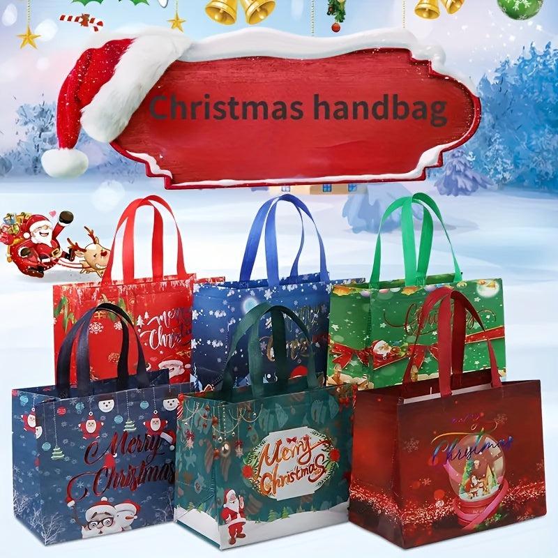 5pcs Christmas Wrapping Bag Large Capacity Portable Folding Tote Bag