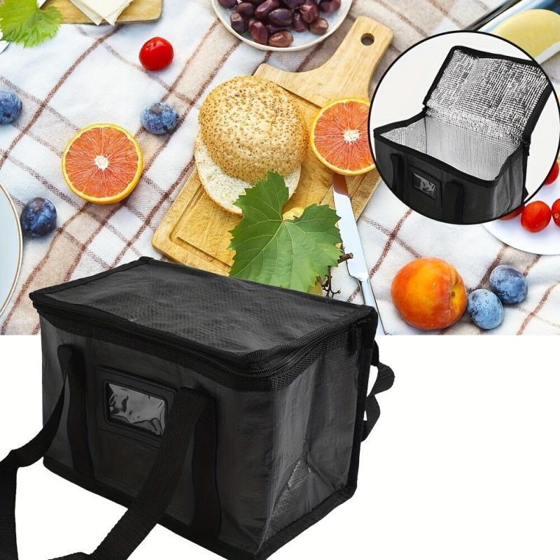 Insulated Grocery Shopping Tote Bag Pizza Reusable Bags Sturdy Zipper