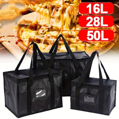 Insulated Grocery Shopping Tote Bag Pizza Reusable Bags Sturdy Zipper