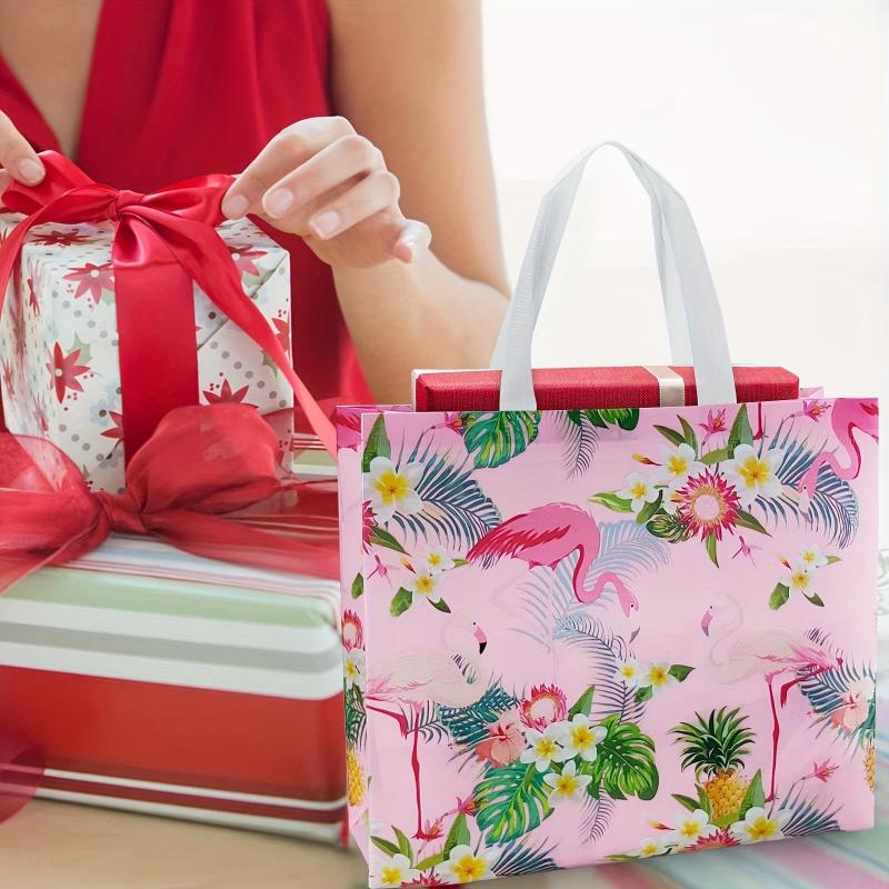 6pcs Christmas Gift Bags With Handles Reusable Tote Bag Nonwoven Gift Bags