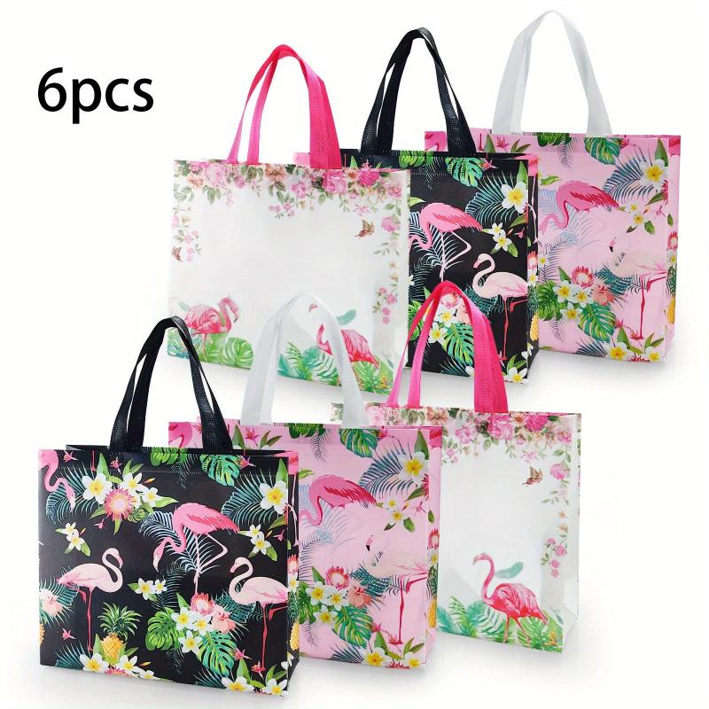 6pcs Christmas Gift Bags With Handles Reusable Tote Bag Nonwoven Gift Bags