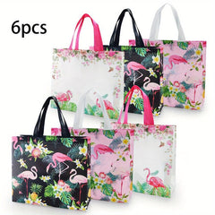 6pcs Christmas Gift Bags With Handles Reusable Tote Bag Nonwoven Gift Bags