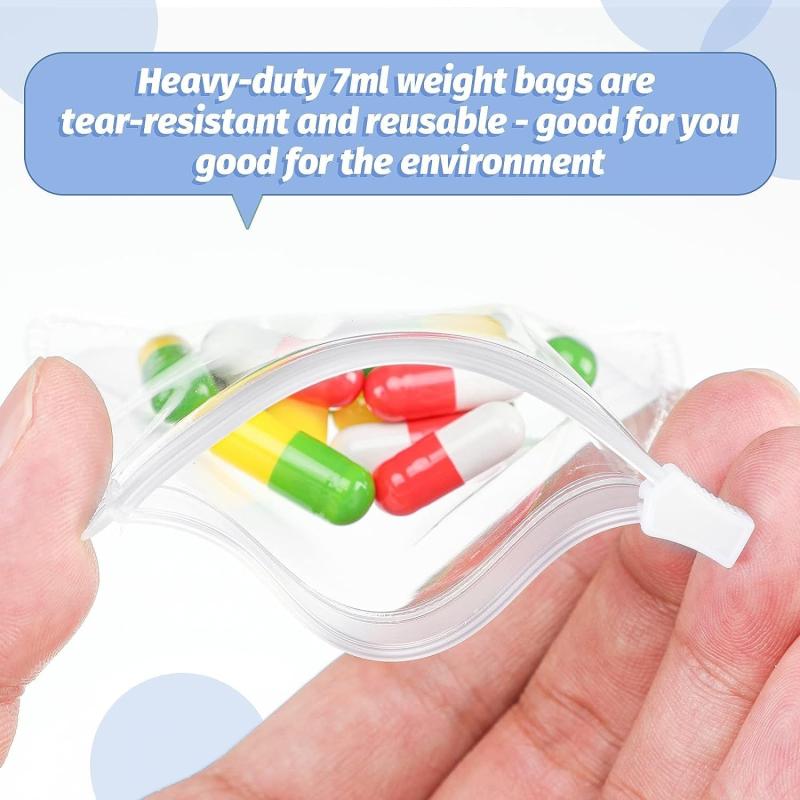5pcs Pill Pouch Bags Zippered Pill Pouch Set - Reusable Pill Baggies