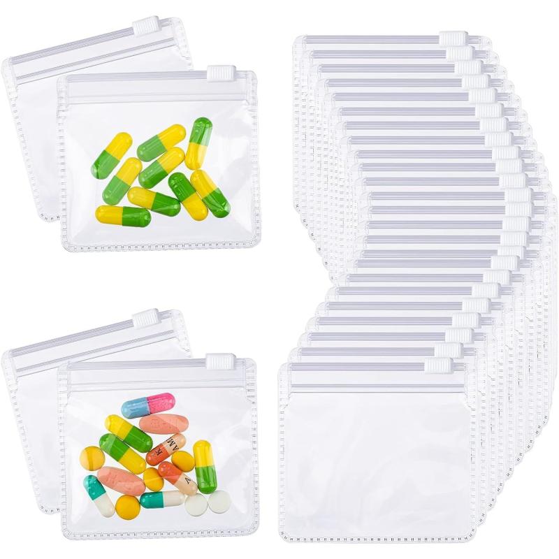 5pcs Pill Pouch Bags Zippered Pill Pouch Set - Reusable Pill Baggies