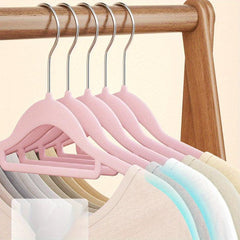 5pcs Flocking Clothes Hanger Non slip Household Hanging Clothes Ra