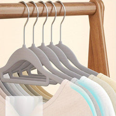 5pcs Flocking Clothes Hanger Non slip Household Hanging Clothes Ra