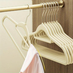 5pcs Flocking Clothes Hanger Non slip Household Hanging Clothes Ra