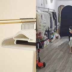 5pcs Flocking Clothes Hanger Non slip Household Hanging Clothes Ra