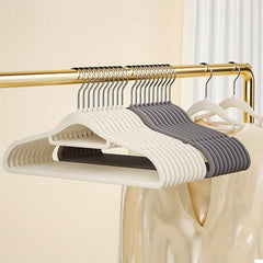 5pcs Flocking Clothes Hanger Non slip Household Hanging Clothes Ra