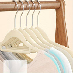 5pcs Flocking Clothes Hanger Non slip Household Hanging Clothes Ra
