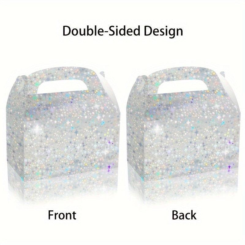 12pcs Laser Gradient Gift Paper Box Snow Reflective Polarization