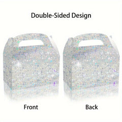 12pcs Laser Gradient Gift Paper Box Snow Reflective Polarization