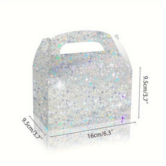 12pcs Laser Gradient Gift Paper Box Snow Reflective Polarization