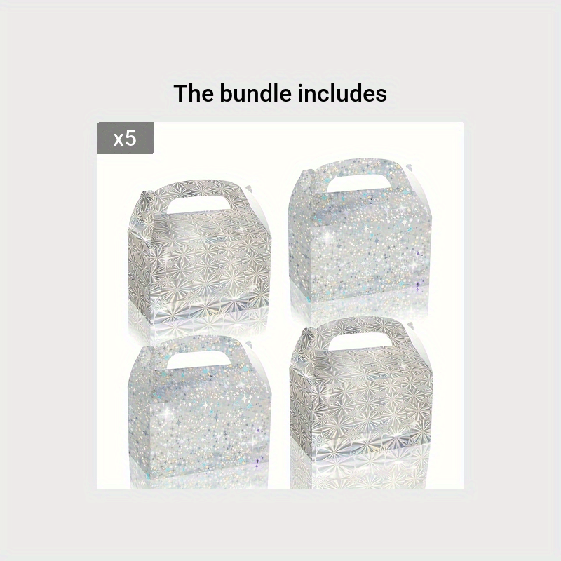 12pcs Laser Gradient Gift Paper Box Snow Reflective Polarization