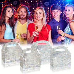 12pcs Laser Gradient Gift Paper Box Snow Reflective Polarization